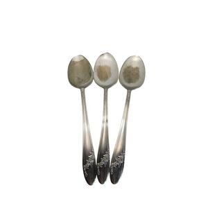 Vtg Lot 3 Oneida Queen Bess II 8.25in Serving Tablespoons 1946 Silverplate 3pc